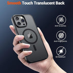 SUPFINE Magnetic for iPhone 16 Pro Case (Compatible with MagSafe) (Military Grade Drop Protection) Translucent Matte Shockproof with Anti-Fingerprint Phone Cover,Black