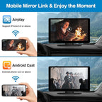 BOXGVO Wireless Carplay Screen for Car with 4K Dash Cam, 9" Portable Carplay & Android Auto, Car Touchscreen with 1080p Backup Camera, GPS/Voice Control/FM//Mirror Link/Bluetooth