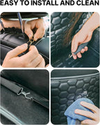 Owleys Back Seat Car Organizer for Kids, Front Passenger Caddy, Center Row Vehicle Storage with Pockets – Premium Eco Leather, 8 Compartments, Black Travel Accessory for SUV, Truck, Sedan, Van, Jeep