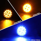 Partsam 1Pc Dual Revolution Watermelon Light, Amber 17LED Turn Signal/Marker Lights to Blue Auxiliary Light, Underglow Lights Compatible with Freightliner Kenworth Peterbilt Trucks