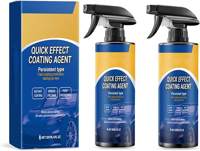 Car Coating Spray for Shine & Protection, Quick Effective Coating Spray, Advanced Car Quick-Acting Coating Agent Spray, Waterless Wash, Lasting, For All Cars (2pcs)