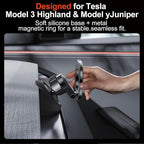 YONZEE Magnetic Phone Mount Compatible with 2025-2026 Model Y Juniper and 2024-2026 Tesla Model 3 Highland, Dashboard Ball Joint Base, Strong Magnetic Ring, 360° Rotation