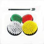 5 Piece Soft, Medium and Stiff Power Scrubbing Brush with 6 Inch Size Extender Drill Attachment for Cleaning Showers, Tubs, Bathrooms, Tile, Grout, Carpet, Tires and Boats by DrillStuff