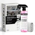 Premium Car Interior Cleaner (17oz Brush + Towel) | Interior Car Cleaner for Leather, Vinyl, Glass & Plastic | Residue-Free Matte Finish for Upholstery, Dash, Trim & Screens - Safe on All Surfaces