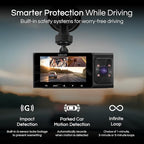 Minolta Dash Camera – 3-Channel 1080P Car DVR with Rear & Interior Cam, Night Vision, 3.0” LCD Screen, G-Sensor, Loop Recording, Parking Monitor, Motion Detection, 32GB Card (Blue)