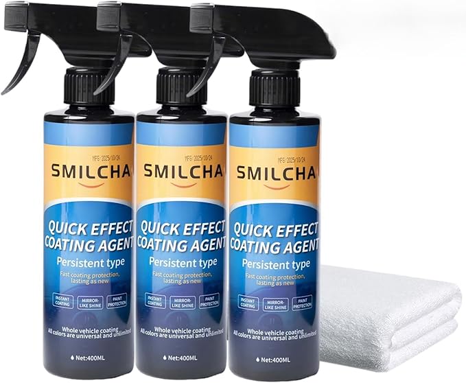 Car Coating Spray, Quick Effect Coating Agent for Car with Super Hydrophobic, Mirror-Like Shine & All-Round Protection, Premium Car Wax Spray Alternative (40.58 Fl Oz (3PCS))