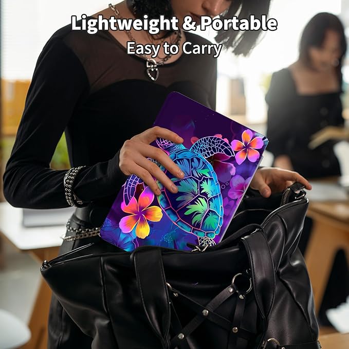 Case for 7" Kindle Paperwhite 12th Generation 2024 & Kindle Colorsoft Signature Edition 2024,360 Degree Rotating Swivel Leather Stand Folio Cover with Auto Wake/Sleep,Glitter Sea Turtle
