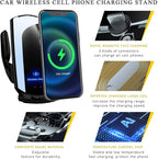 Ohleats Wireless Car Charger Mount, 15W Automotive Electric Wireless Charger Holder, Car Air Vent Mount Bracket Fast Charging for Most Smartphone, Universal Car Accessories (Black)