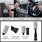 4 Pack Car Wheel Brush Kit - Soft, Scratch-Free Microfiber & Synthetic Wool Cleaning Brushes for Tires, Rims, Fenders, Engine, Exhaust Tips