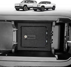 BestEvMod Center Console Organizer Safe Vault LockBox Compatible with Rivian R1T R1S 2022-2025 2026 Pickup Safe Vault Console Storage Interior Organizer with 4 Digit Combo Lock Security Anti-Theft