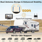 10'' Wireless Backup Camera System, 2 HD 1080P IP69 Waterproof Cameras with Large IPS Full Touch Screen 4 Channels Monitor, IR Night Vision Reverse Camera for RV Truck Trailer Camper
