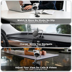 Dual Support for MagSafe Car Mount, Magnetic Phone Holder for Car with Vacuum, 360°Adjustable Metal Head &Extension Rod, Cell Phone Holders for Your Car for iPhone17/16/15/14/13/12, Android