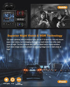 PRUVEEO Dash Cam, Front and Inside 1080P Dual FHD Dash Camera for Cars, Novatek Processor, Single-Channel 2160P, Infrared Night Vision, Built-in WiFi, 24H Parking Monitor Mode, 2 Inch LCD, 512 Gb Max