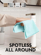 Fantasticlean Microfiber Cleaning Cloth Roll -75 Pack, Tear Away Microfiber Towels, 12" x 12", Reusable, Washable, Scratch Free, Ultra Absorbent Dishcloth for All-Around Cleaning Supplies (Blue)