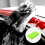 HARFINGTON Car Wash Sponge 8.7" x 4.3" Chenille Microfiber Mitt Scratch-Free Absorbent Scour Scrubber Cleaning Sponge for Washing Detailing on Cars, Trucks, SUV, Boats, Fluorescent Green
