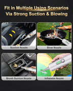 MARTISAN Portable Car Vacuum, 20,000Pa Suction with Strong BLDC Turbo, 3 Speeds, 3-in-1 Versatile Vacuum, 30+ Min Long Runtime, Quick Charging for Desk, Keyboard, Car, Silver