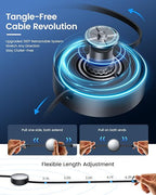 CAFELE Multi Charging Cable 100W Retractable USB C Cable, 6-in-1 Dual Type C and 27W L 5A Fast Charger Cord for Phone 16 15 14, Galaxy S24 S23, MBook, Pad and Multiple Devices (4.3ft)