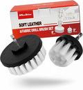 Maxshine 2" & 4" Universal 2-Piece Soft Leather Drill Brush Attachment Set – Professional Detailing for Leather, Fabric, Delicate Carpets & Convertible Tops – Gentle Cleaning Tool
