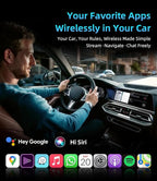Mini Wireless Carplay Adapter for Apple iPhone, Converts Wired to Wireless Car Play Adapter, CarPlay Dongle Stick for Car(2015+), USB & Type-C Plug & Play for iPhone iOS 10+ Android 11+