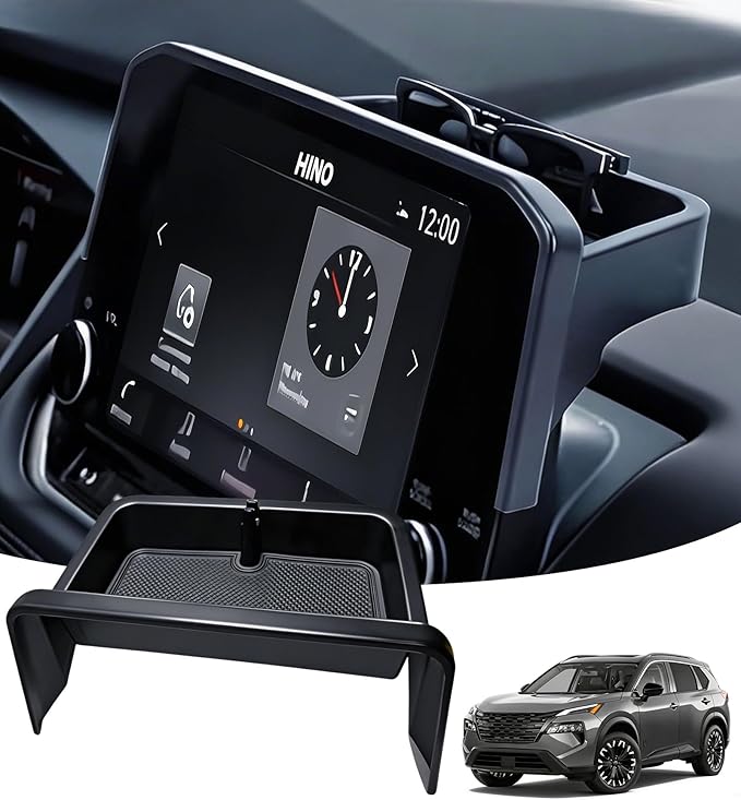Dashboard Storage Tray Dash Organizer for Nissan Rogue 2026 2025 2024 2023 2022 2021(Fits for 8-Inch Screen), Interior Accessories Center Console Behind Screen Storage Box for 2021-2026 Rogue