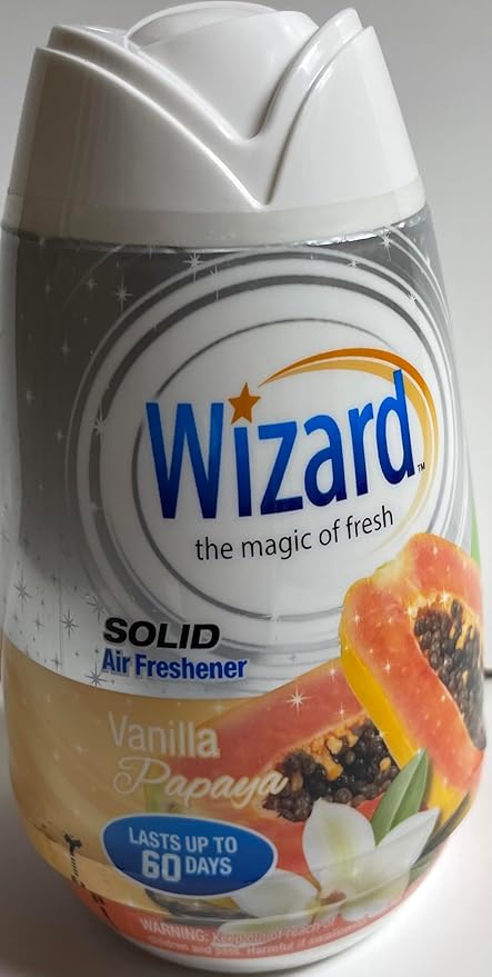 Wizard The Magic of Fresh gel Air Freshener, solid air freshener 7.8 oz Vanilla papaya (Pack of 6)