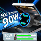 USB C Car Charger, KYOHAYA 2Pack 90W 4-Port Dual USB-C & USB-A Car Power Cigarette Lighter PD/QC3.0 Type C Car Carplay Charger Fast Charging for iPhone 17 17 Pro 16 15 14 13 12 11/Galaxy S26 S25/Pixel