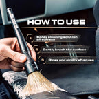 Blackline Car Care Boar Hair Detailing Brushes - Luxury Car Detailing Brush Set for Interior and Exterior - Best Auto Detailing Brushes - Premium Hair Car Detailer Brushes (Boars Hair Bristles)