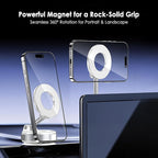 TENOC Magnetic Suction Car Phone Mount, 360° Rotation Phone Holder Mount, Foldable Cellphone Holders for Car/Gym/Shower/Mirror, White
