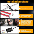 Dual Color Amber White Switchback 79 Inches Car Hood Light Strip,Exterior Flexible Headlight Waterproof Daytime Running Light Strip(1 Set)
