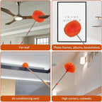 20+ Feet High Reach Dusting Kit, Cobweb Duster & Ceiling Fan Duster with 3-14 ft Extension Pole for Cleaning, Microfiber Feather Duster Cleaner for Cleaning Walls Bookshelves Furniture Door Window
