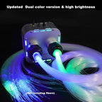 AZIMOM Dual Color 32W High Brightness Twinkle Fiber Optic Light Source RGBW Light Box Engine Diver Music Sensor Mode Bluetooth/RF Control for Home Star Ceiling Light Effect Decor