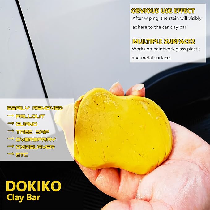 DOKIKO 8 Pack Car Clay Bars Auto Detailing Premium Magic Car Clay Bars Kit | Adsorption Capacity for Car Detailing Car Wash Clean |10 pcs Clay bar Lubricant Tablets (1pcs=16 oz)