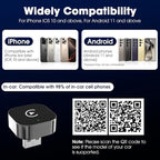 Wireless Carplay Adapter & Android Auto 2026 Upgrade Wired CarPlay to Wireless,2-in-1 Mini USB Design with Fast Stable Connection Car Play for Apple iOS 10+, Android 11+ Version