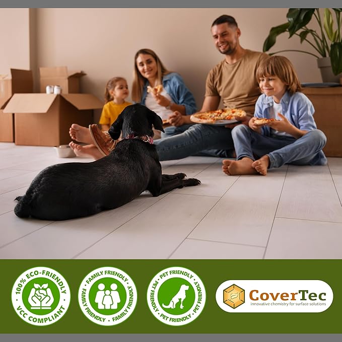 CoverTec GlazeGuard Gloss Floor Sealer Wall Sealer for Ceramic, Porcelain, Stone Tile Surfaces (Prof Grade - 2 Part Kit A+B = 4 Gal)