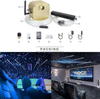 AZIMOM Bluetooth/App Control 16W Twinkle Fiber Optic Light Star Ceiling Lighting Kits with Shooting Star Effect Meteor Remote Music Mode RGBW 550pcs Fiber Strands for Home Car Interior Decoration