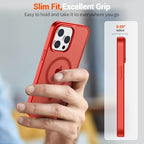 SUPFINE Magnetic for iPhone 13 Pro Max Case (Compatible with MagSafe) (Military Grade Drop Protection) Slim Translucent Matte Shockproof with Anti-Fingerprint Phone Case,Red