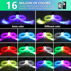 Starlight Headliner Kit,Twinkle + Music Sync Dual Color Fiber Optic Star Ceiling Lights with APP Remote Control, RGBW Star Lights for Car/Home Ceiling Decor, 900pcs 9.8ft