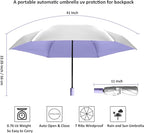 BAODINI Small UV Protection Travel Umbrella Compact for Rain and Sun UPF 50+ Windproof Portable 42 inch Umbrella for Women and Men