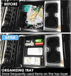 LFOTPP 3PCS Center Console Organizer for 2014-2018 Chevy Silverado/GMC Sierra 1500& 2015-2019 Silverado & Sierra 2500HD/3500HD Accessories- Full Console w/Bucket Seats Only