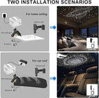 4 Colors 32W Twinkle Car Starlight Headliner Kit 500pcs*0.03in*13.1ft with APP&RF Remote, RGBW Fiber Optic Strands Star Roof Lights,4 Port Engine Sound Activated Ceiling Star Lights for Home/Car Decor