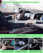 5 in 1 Wireless CarPlay Adapter and Android Auto Adapter Support Netflix/YouTube - CarPlay Ai Box Convert CarPlay Dongle TF Card/U Disk Magic Link for OEM Wired CarPlay/Android Auto Cars