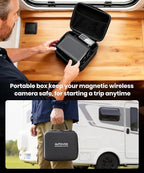 AUTO-VOX Wireless Backup Camera Magnetic: 1 Min Install Trailer Hitch Camera, 1080P HD Monitor with IR Night Vision, Storage Bag Included, Easy to Move Between Vehicles for Truck, RV, Trailer