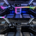 118" Acrylic Interior Car Lights, 0.08in Ultra-Thin Thickness Ambient Lighting Kits with Smart APP, RGB 2 in 1 USB Powered Car LED Strip Light Music Sync Neon Strip for Vehicle (2 * 59in)