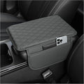 Stacool Upgraded Car Center Console Cover,Microfiber Leather Car Armrest Cover Cushion with 2 Storage Bags,Universal Car Armrest Storage Box (Gray)