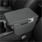 Stacool Upgraded Car Center Console Cover,Microfiber Leather Car Armrest Cover Cushion with 2 Storage Bags,Universal Car Armrest Storage Box (Gray)