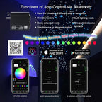 AKEPO 32W Dual-Head Dual-Color Fiber Optic Light Engine, APP Control + Same or Different Color + Music Activated+28-Key Remote for Fiber Optic Star Ceiling
