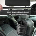 Car Trash Can, Large-Sized Pop-up Car Trash Bin, Collapsible Garbage Can, Trash Bag with Elastic Band Hanging, Double-Layer Washable Trash Can, Waste Basket with Velcro