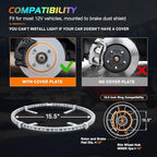 Nilight 4PCS 15.5inch Double Row Wheel Ring Lights Dream Color with APP and Remote Control Neon Lights w/Turn Signal and Braking Function Dual Row for Car Van SUV Truck
