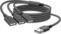 MOGOOD USB Splitter Cable, 1 in 3 Out USB Extension Cord(3FT), Type A 2.0 Multiport Adapter, Type A Male to 3 Female Compatible with Plant Light, Hard Drive, MacBook, Laptop ect