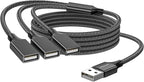 MOGOOD USB Splitter Cable, 1 in 3 Out USB Extension Cord(3FT), Type A 2.0 Multiport Adapter, Type A Male to 3 Female Compatible with Plant Light, Hard Drive, MacBook, Laptop ect